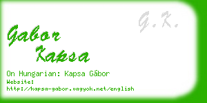 gabor kapsa business card